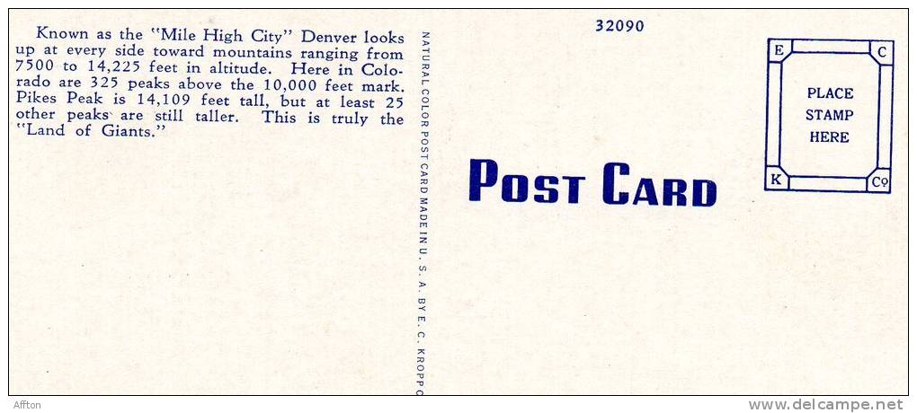 Denver Co Cars 16th Street Old Postcard - Denver