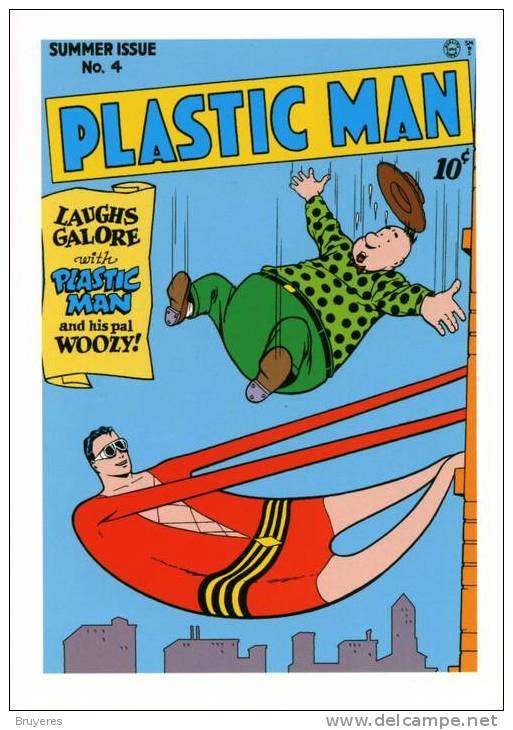 Entier Postal Des USA Sur Carte Postale Avec Timbre Et Illustration "Plastic Man" - 2001-10