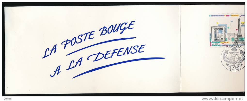 Paris, La Defense, Puteaux, Document Poste Premier Jour, N° 2579 à 2583 (1989), 4 Volets - Souvenir Blokken