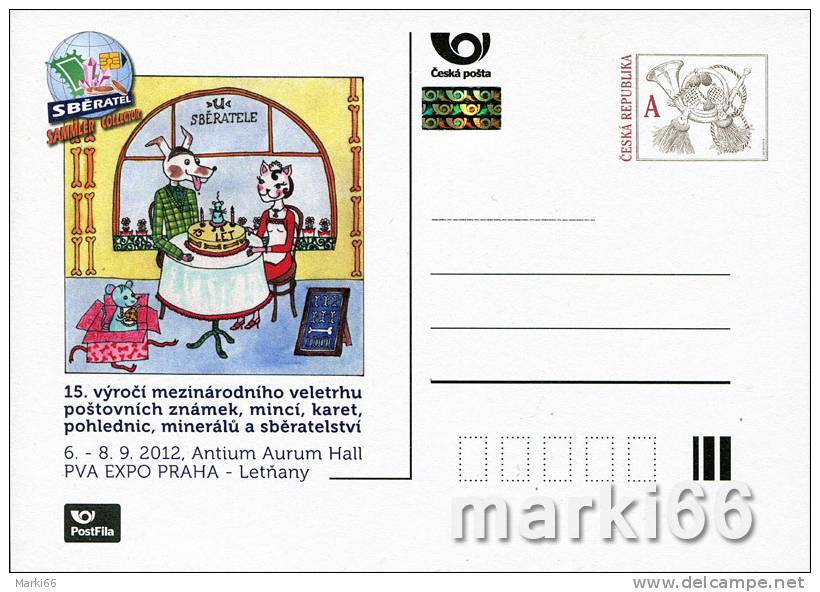 Czech Republic - 2012 - 15th Intl. Collector Exhibition SBERATEL ´2012 - Postcard With Original Stamp And Hologram - Postcards