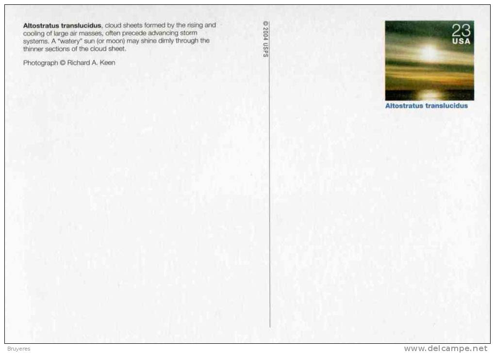 Entier Postal Sur Carte Postale Avec Illustration "Nuage - Altostratus Translucidus" - 2001-10