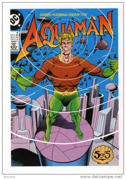 Entier Postal Des USA Sur Carte Postale Avec Timbre Et Illustration "Aquaman" - 2001-10