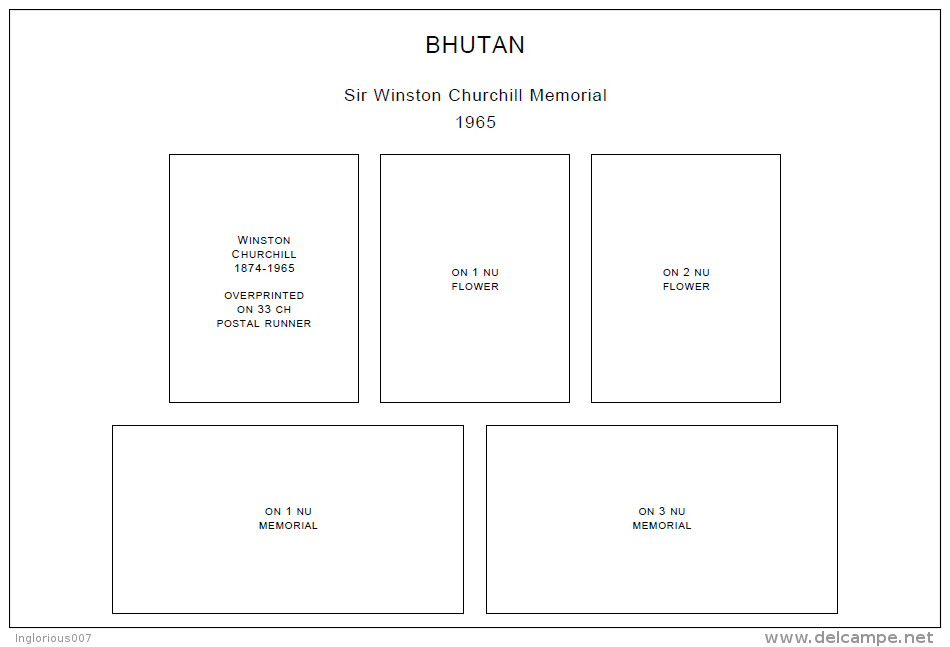 BHUTAN STAMP ALBUM PAGES 1955-2011 (639 Pages) - Englisch