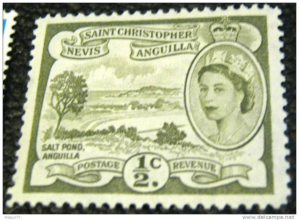 St Christopher Nevis Anguilla 1954 Salt Pond Anguilla 0.5c - Mint - St.Christopher, Nevis En Anguilla (...-1980)