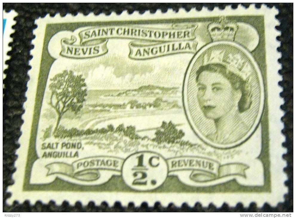 St Christopher Nevis Anguilla 1954 Salt Pond Anguilla 0.5c - Mint - St.Christopher-Nevis & Anguilla (...-1980)