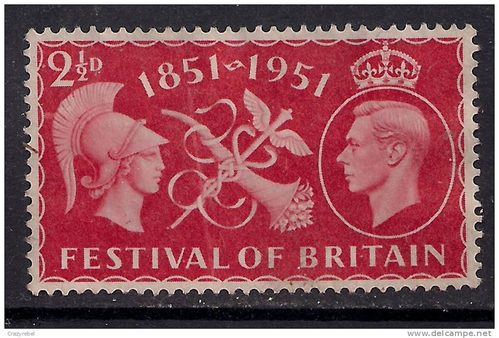 GB 1951 KGV1 2 1/2d SCARLET FESTIVAL OF BRITAIN UNUSED STAMP NO GUM SG 513.( G911 ) - Unused Stamps