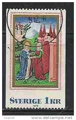 SWEDEN - NOËL 1976 - ENLUMINURES MEDIEVALES - Yvert # 948a - VF USED - Oblitérés