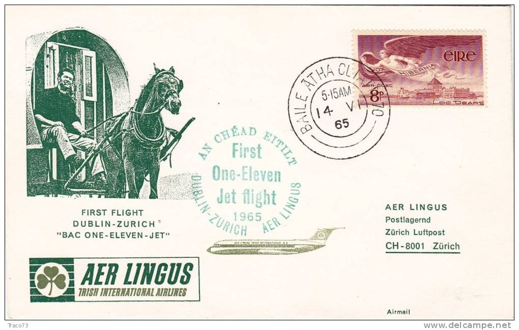 DUBLIN / ZURICH  -  Cover _ Lettera   -  AIR LINGUS - Altri & Non Classificati