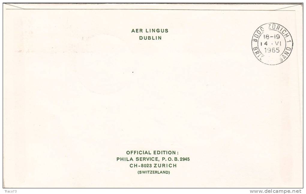 DUBLIN / ZURICH  -  Cover _ Lettera   -  AIR LINGUS - Altri & Non Classificati