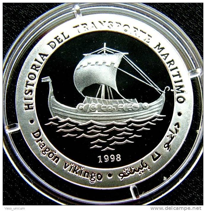 Saharawi 1000 Pts 1998 Viking Ship Minted 100 Pcs Km43 Sahara Silver - Otros – Africa