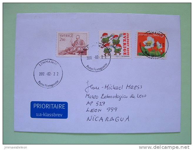 Sweden 2012 Cover To Nicaragua - Music Singer Folks Lottery - Lettres & Documents