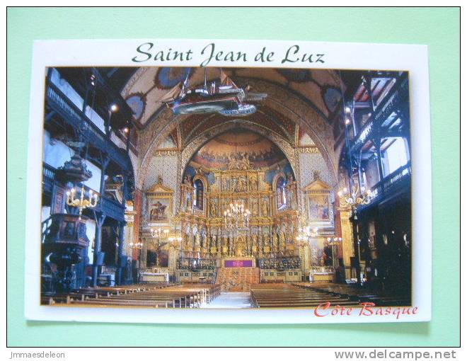 Great Britain 2005 Postcard "church St Jean De Luz" To England UK - Changing Tastes In Britain - Woman Cup - Covers & Documents