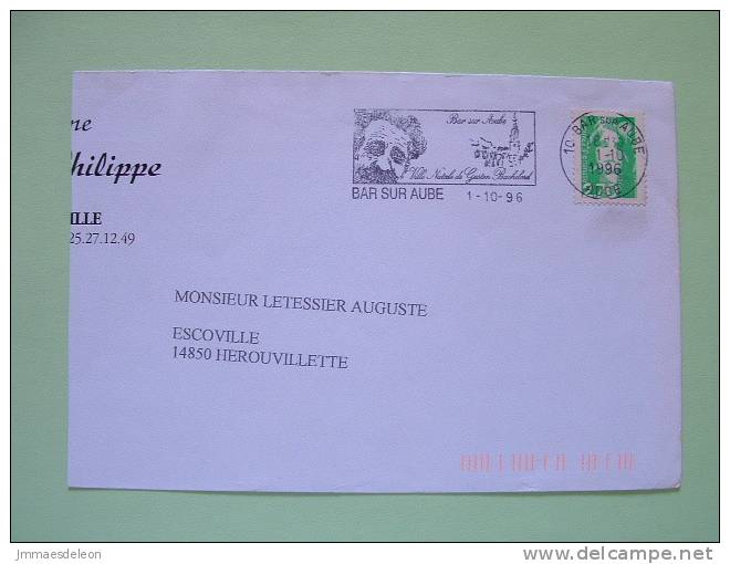 France 1996 Cover To Herouvilette  - Gaston Bachelard Cancel - Briefe U. Dokumente