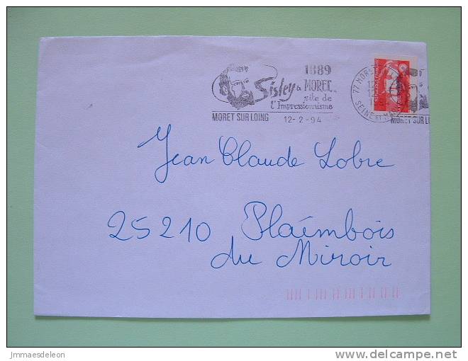 France 1994 Cover To Plainbois - Sisley Cancel / Painting - Covers & Documents