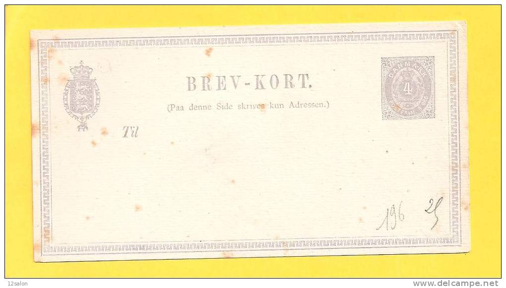 DANEMARK Entiers Postaux Lot N° 196 - Postal Stationery