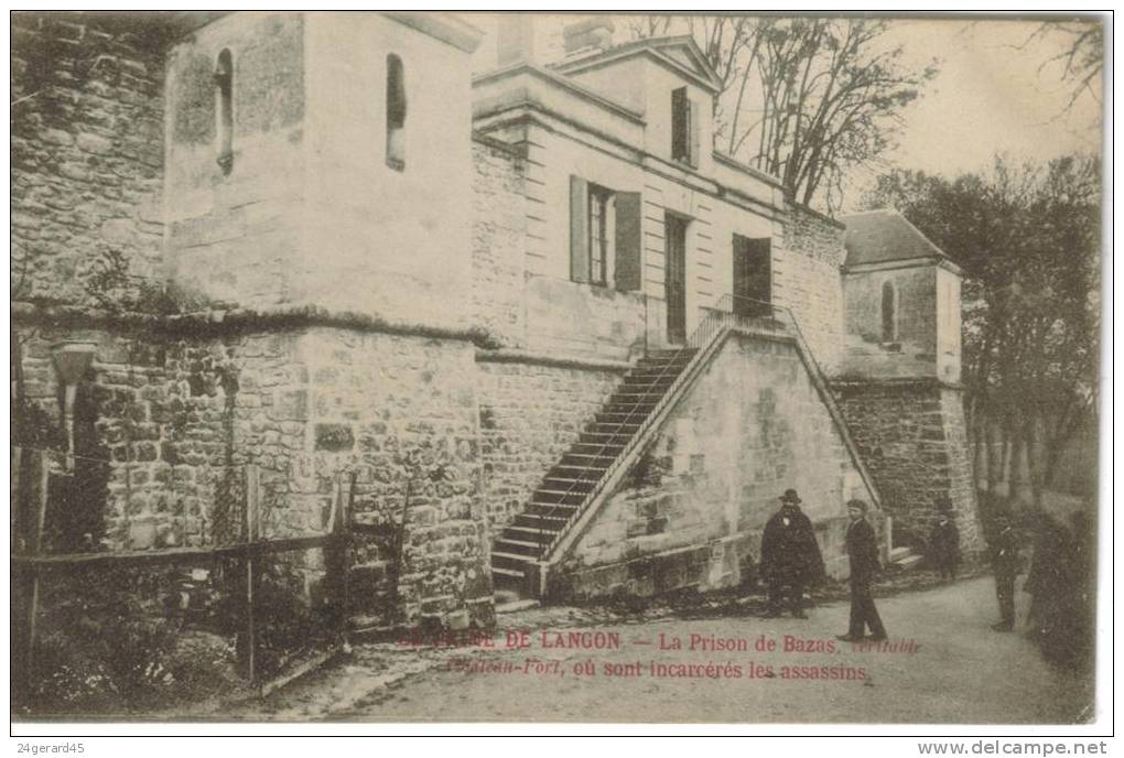 CPA BAZAS (Gironde) - Le Crime De Langon 1907 : Les Assassins Incarcérés à La Prison De Bazas - Bazas