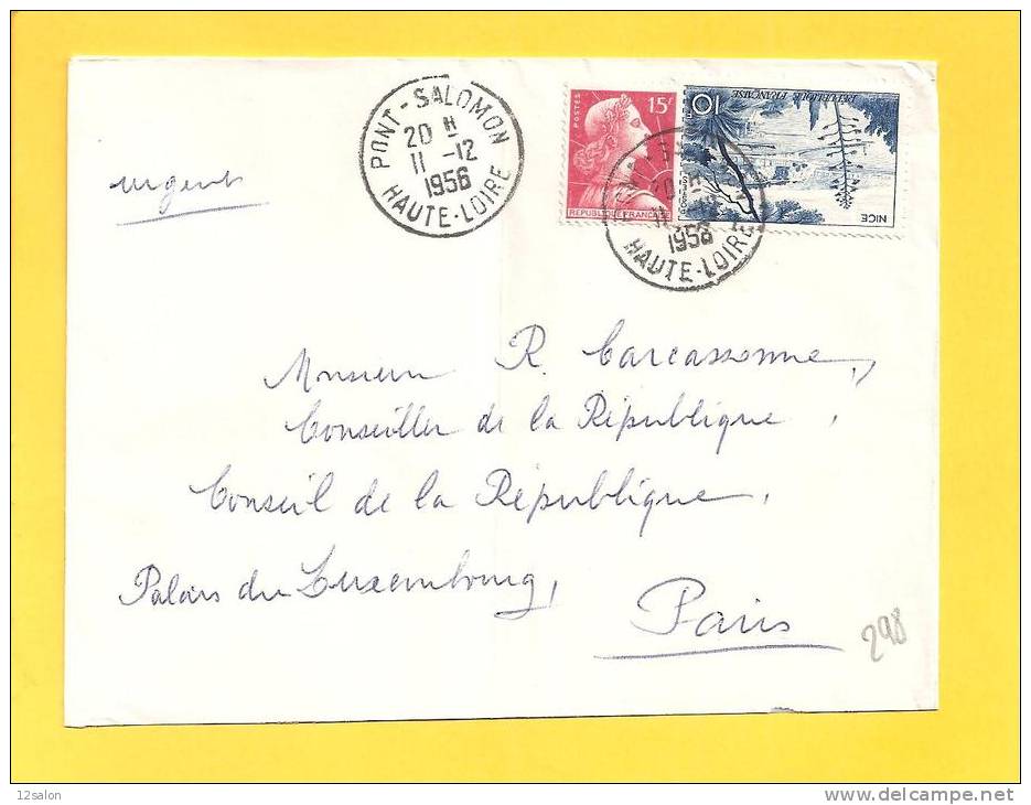 Lettre N° 1038 1011 Obl PONT SALOMON - Brieven En Documenten