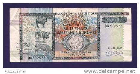 BURUNDI 2000, Banknote, USED VF. 1.000 Francs - Burundi