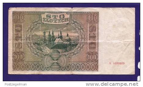 POLAND 1941, Banknotes, USED VG,  100 Zlotych Km103 - Polen