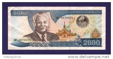 LAOS 2003, Banknote, USED VF,  2.000 Kip - Laos