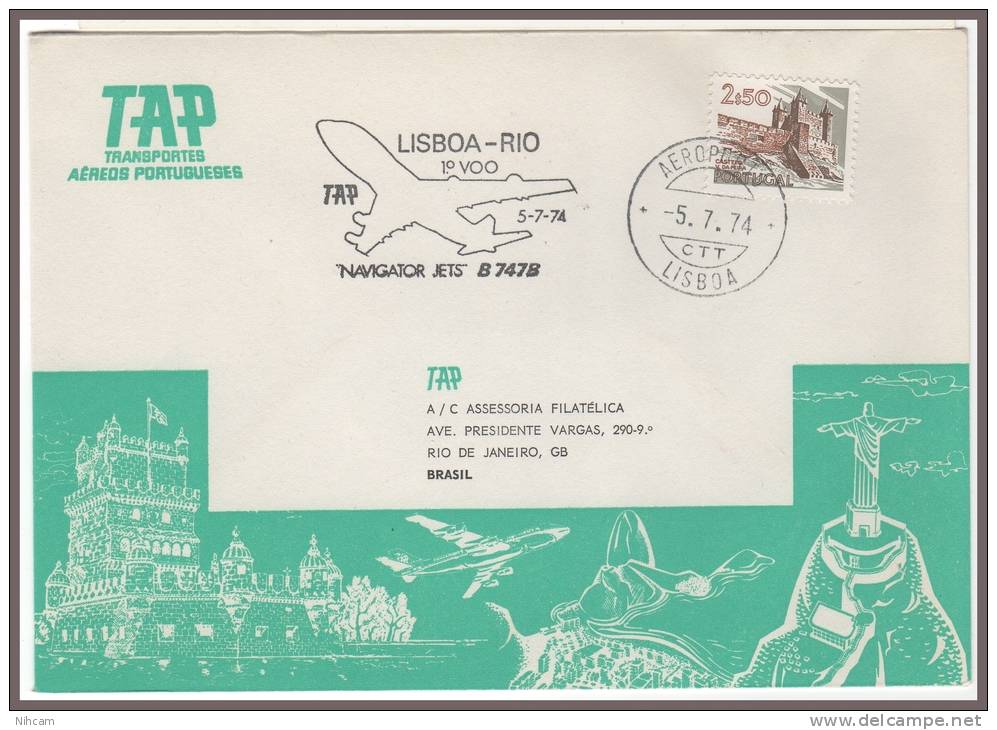 LISBOA > RIO 5/7/1974 B747B - Lettres & Documents