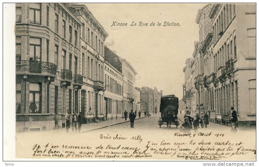 Ninove - Statiestraat -Geanimeerd -1904 ( Verso Zien ) - Ninove