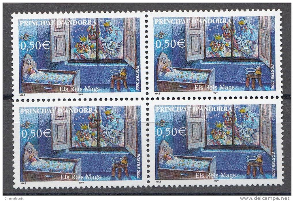 Andorra 2005 - Yvert: 604, 605, 607, 613, 614  - Bloques De 4 -  ** MNH - Unused Stamps
