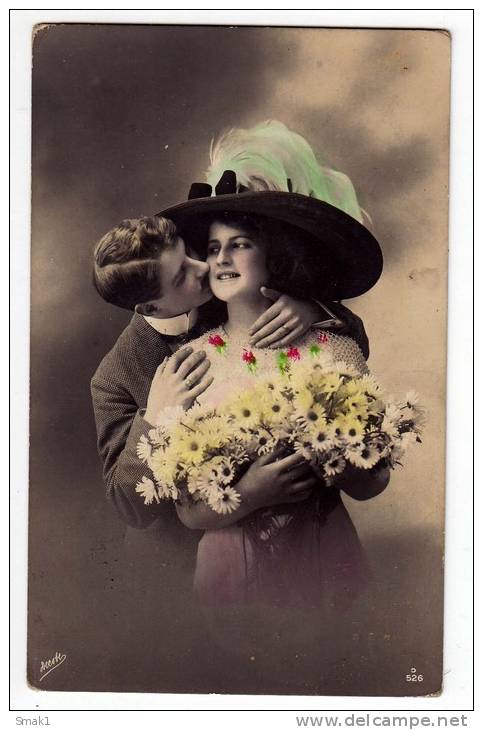 COUPLES A COUPLE DECOBE Nr. 526 OLD POSTCARD 1913. - Coppie