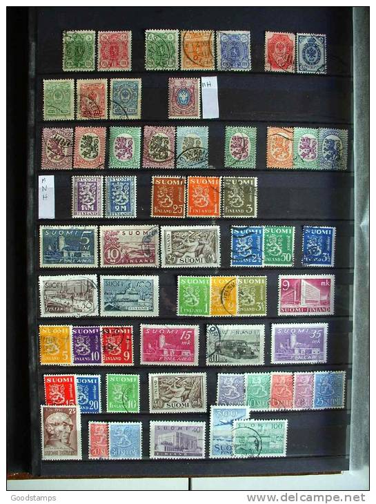 Finland Used Collection , 5x A4 Pages, Over 200 Stamps From Old To Modern,no Stockbook , All Photos ! LOOK !!! - Collections
