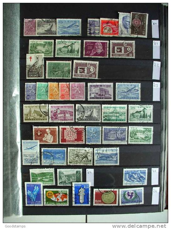 Finland Used Collection , 5x A4 Pages, Over 200 Stamps From Old To Modern,no Stockbook , All Photos ! LOOK !!! - Collections