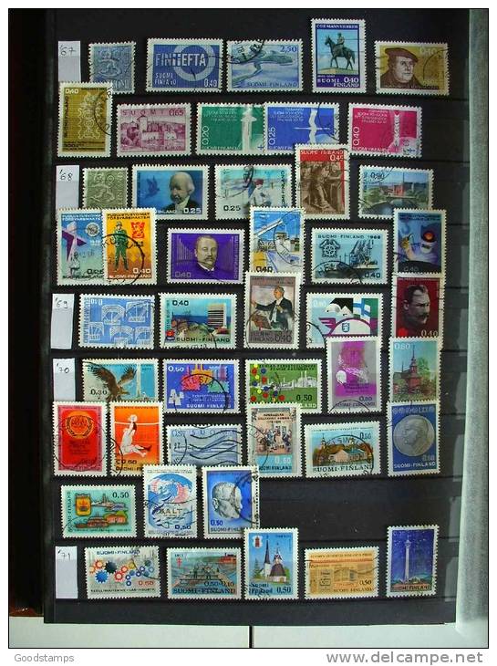 Finland Used Collection , 5x A4 Pages, Over 200 Stamps From Old To Modern,no Stockbook , All Photos ! LOOK !!! - Collections