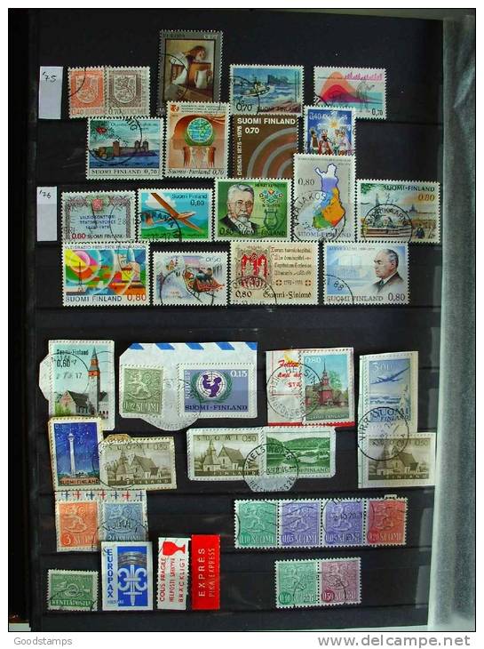 Finland Used Collection , 5x A4 Pages, Over 200 Stamps From Old To Modern,no Stockbook , All Photos ! LOOK !!! - Sammlungen