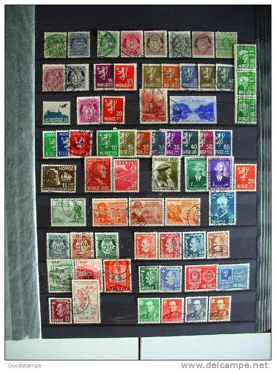 Norway Used Collection , 5XA4 Pages,over 270 Stamps From Old To Modern, No Stockbook , All Photos ! LOOK !!! - Sammlungen