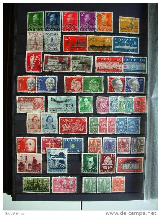 Norway Used Collection , 5XA4 Pages,over 270 Stamps From Old To Modern, No Stockbook , All Photos ! LOOK !!! - Collezioni