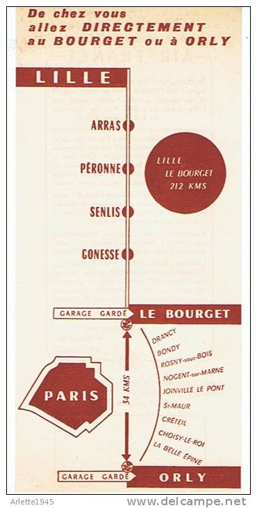 AIR FRANCE  LIGNE  LILLE  LE BOURGET Exploitation Aérienne LE TOUQUET  (NORD) - Publicités