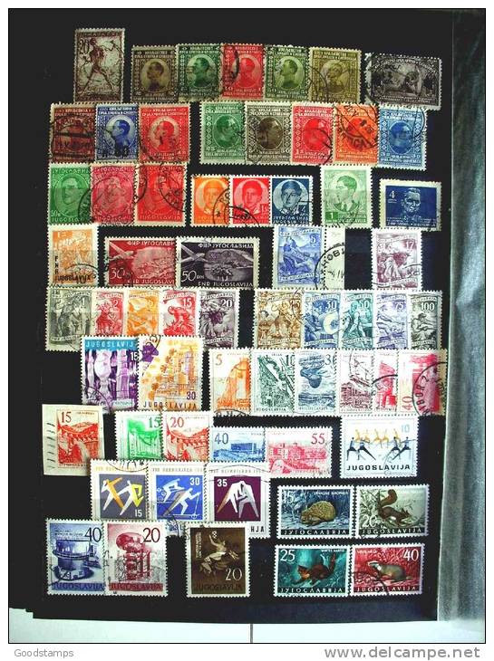 Yugoslavia Used Collection , 5XA4 Pages, Over 280 Stamps From Old To Modern,no Stockbook , All Photos ! LOOK !!! - Lots & Serien