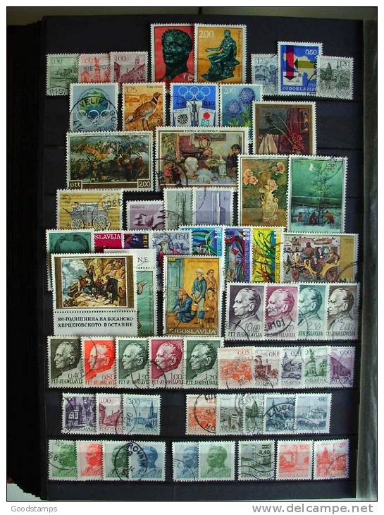 Yugoslavia Used Collection , 5XA4 Pages, Over 280 Stamps From Old To Modern,no Stockbook , All Photos ! LOOK !!! - Verzamelingen & Reeksen