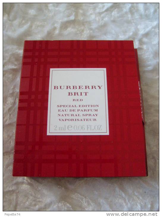 Echantillon Burberry Brit Red - Edition Spécial - Burberry - Eau De Parfum - 2 Ml - Parfumproben - Phiolen