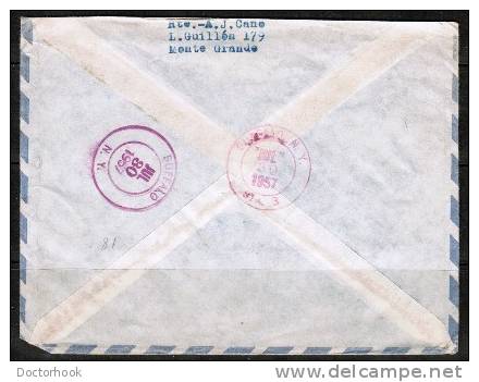 ARGENTINA    Registered Airmail COVER To Buffalo, NY, USA (26/Jul/1957) OS-60 - Brieven En Documenten