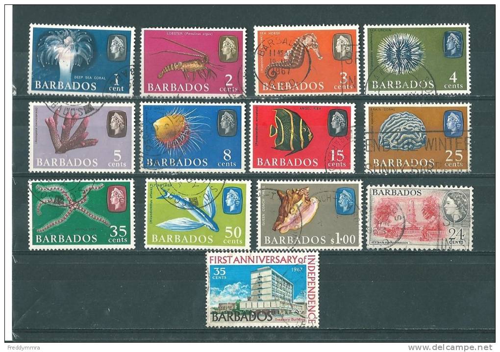 Barbade: Lot  - 231 + Entre 243 Et 255 Oblit - Barbades (1966-...)