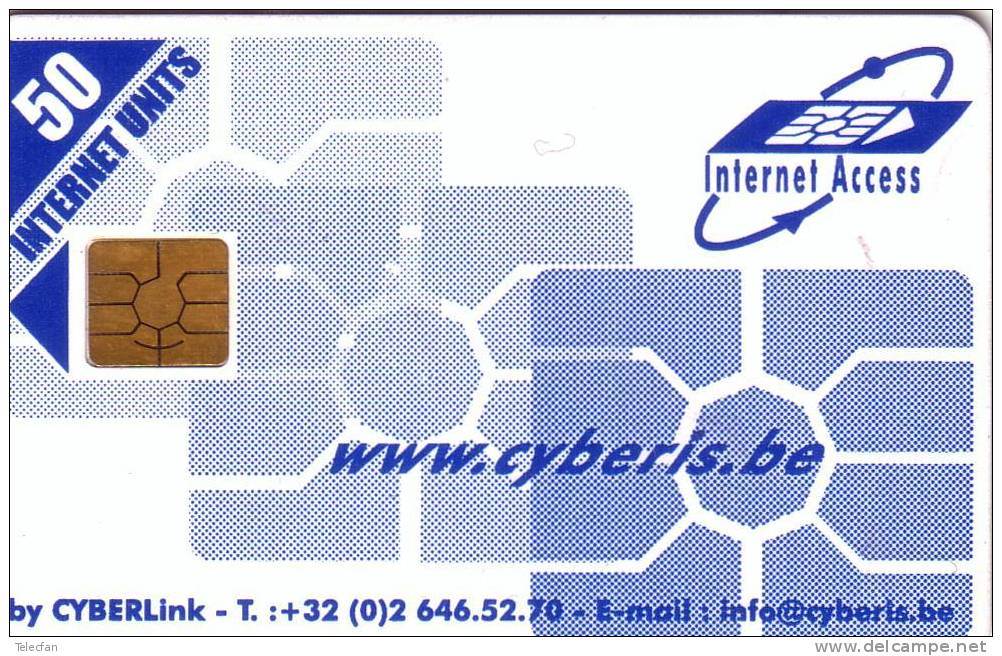 BELGIQUE BELGIUM CARTE A PUCE CHIP CARD INTERNET CARD CYBERIS 50U GEM2 RARE - Ausstellungskarten