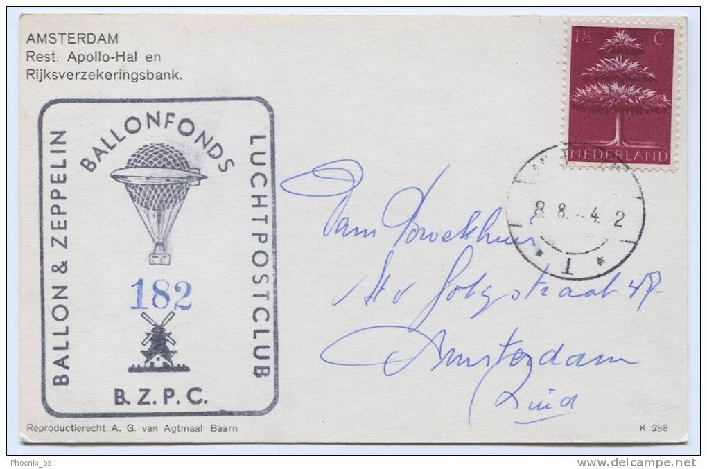 Netherlands, Pays Bas - AMSTERDAM Postcard, 1964. Ballonfonds, Luchtpost - Poste Aérienne
