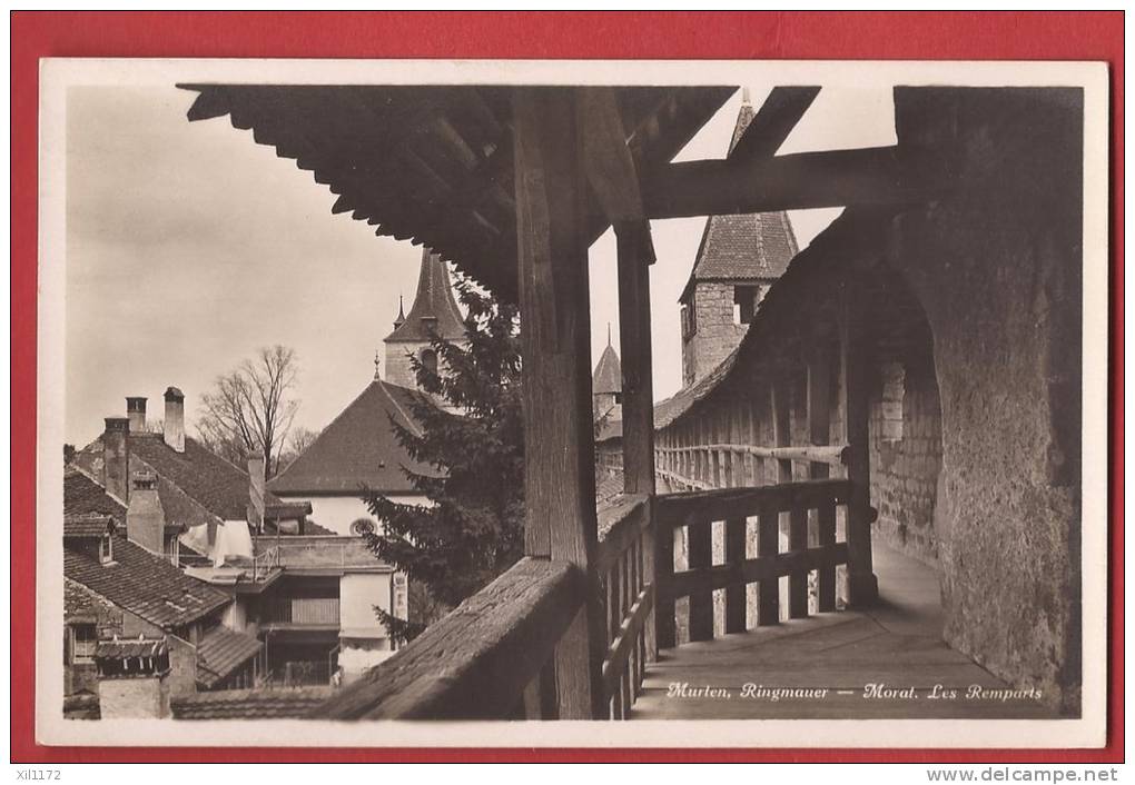 C0675 Murten Morat, Les Remparts,Ringmauer. Circulé En 1932. Photoglob - Morat