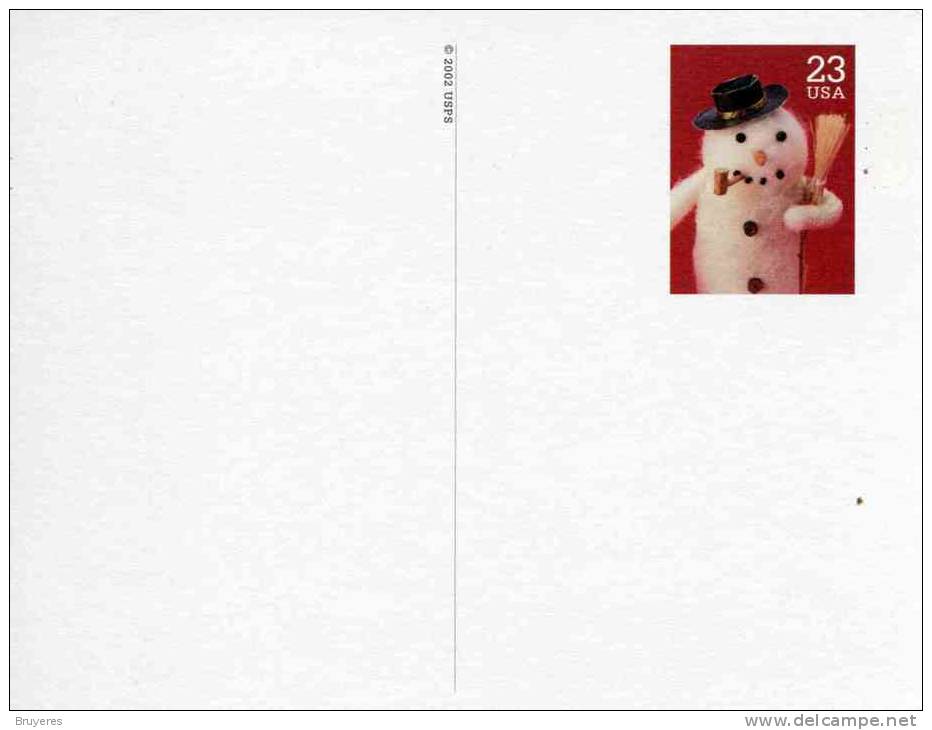 Entier Postal Sur Carte Postale Illustrée "Bonhomme De Neige" - 2001-10