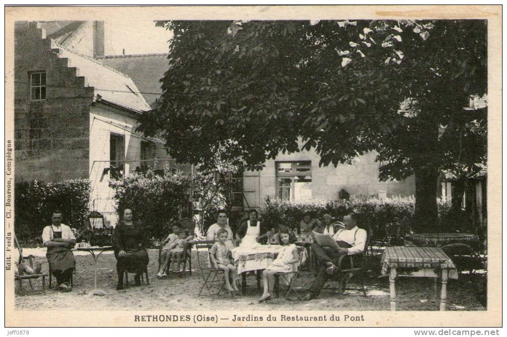 60 - RETHONDES - OISE - Jardins Du Restaurant Du Pont - 1936 - Très Bon état - Rethondes