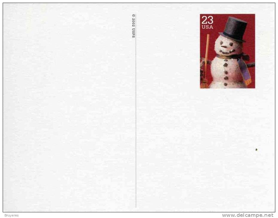 Entier Postal Sur Carte Postale Illustrée "Bonhomme De Neige" - 2001-10