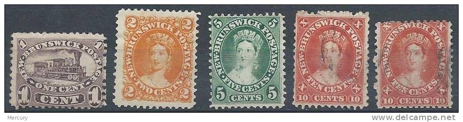 NOUVEAU-BRUNSWICK - 5 Valeurs -de 1860-63 - Unused Stamps