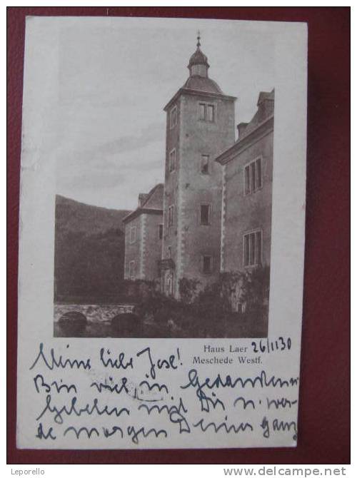 AK MESCHEDE Haus Laer Adelskorrespondenz An Gräfin Waldstein Ca.1920 //  D*6366 - Meschede