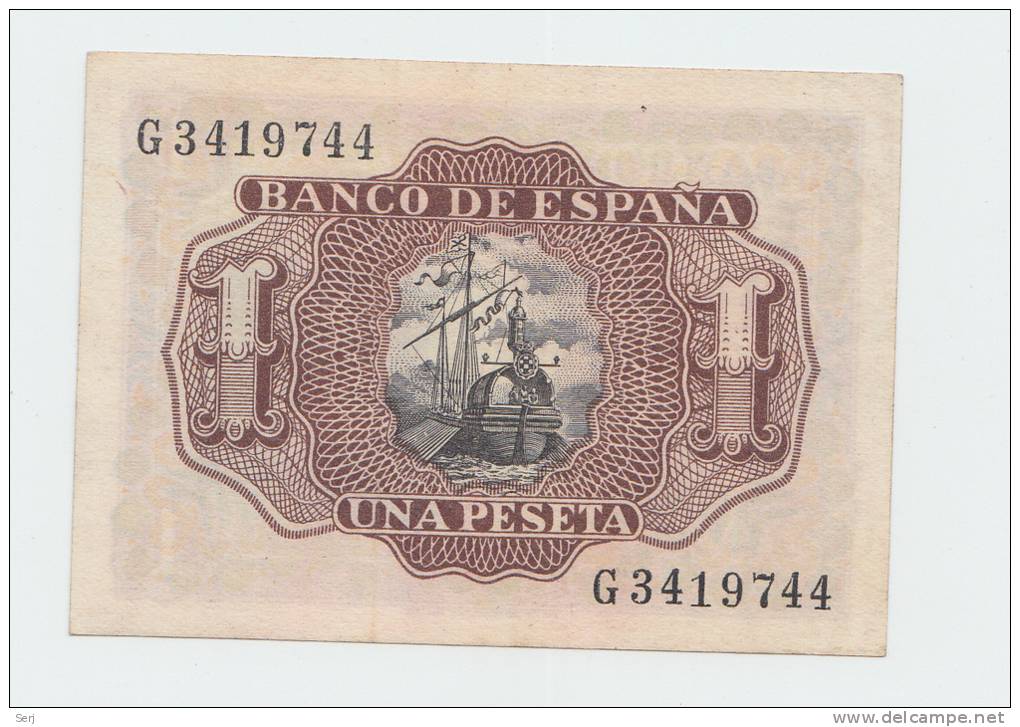 Spain 1 Peseta 1953 XF CRISP Beautiful Banknote P 144 - 1-2 Peseten