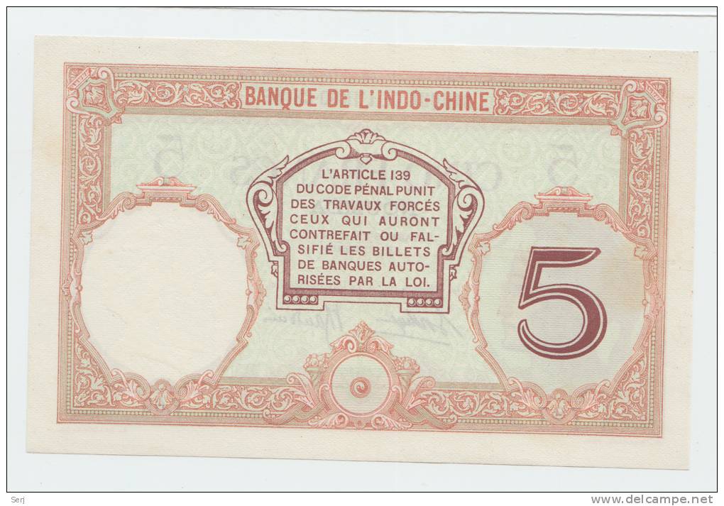 New Caledonia Noumea 5 Francs 1926 XF++ AUNC P 36b  36 B - Nouméa (New Caledonia 1873-1985)